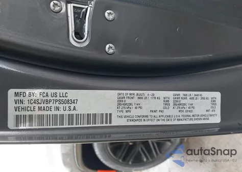 2023 Jeep Wagoneer Series Ii Carbide 4X4 из США, поврежденный, VIN 1C4SJVBP7PS508347